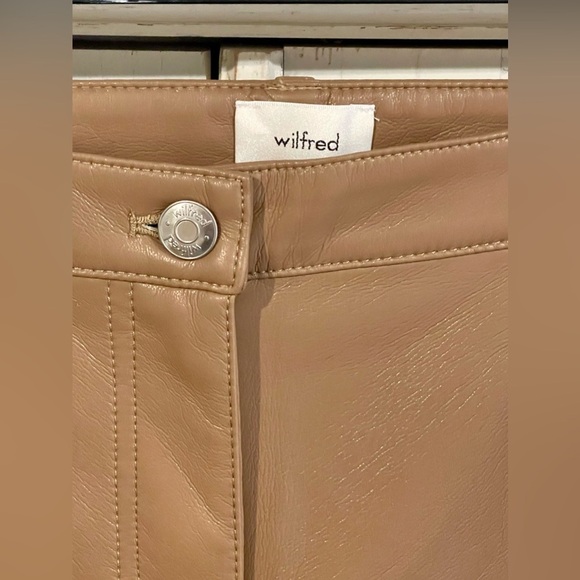 ARITZIA WILFRED Melina Low Rise Vegan Leather Pants in Constant Camel - Picture 7 of 15